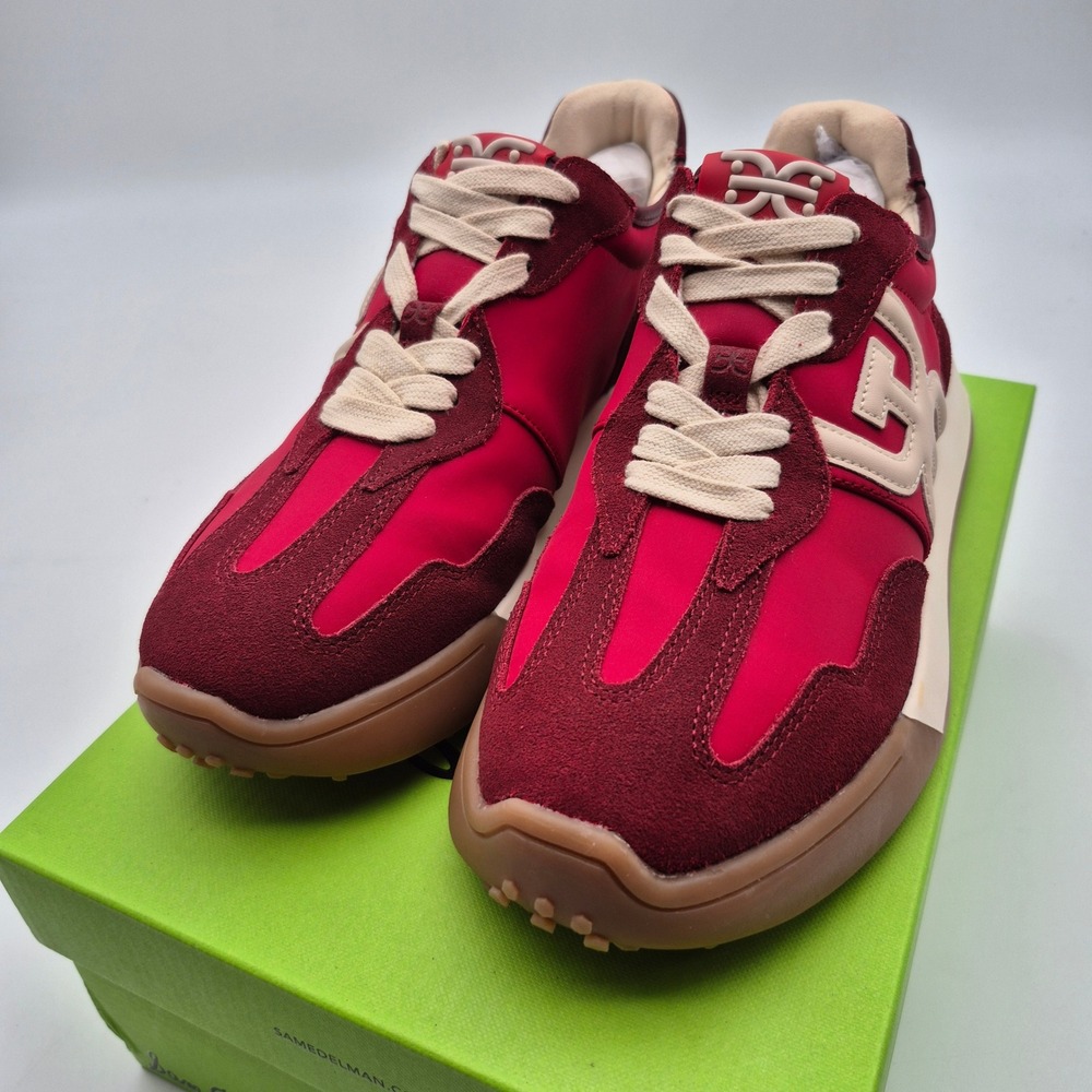 Sam Edelman Langley 3 Red Suede Sneakers Women's Size 7 Shoes - Picture 4 of 16